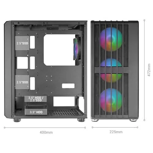 Mars Gaming MC-Vault ATX RGB - vue 3