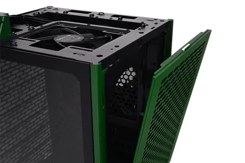 mini-tour Thermaltake The Tower 200 Boîtier PC vert racing 2 ventilateurs pré-installés fenêtre latérale filtre anti - vue 5