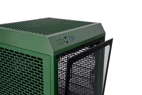 mini-tour Thermaltake The Tower 200 Boîtier PC vert racing 2 ventilateurs pré-installés fenêtre latérale filtre anti - vue 7