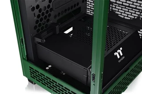 mini-tour Thermaltake The Tower 200 Boîtier PC vert racing 2 ventilateurs pré-installés fenêtre latérale filtre anti - vue 9