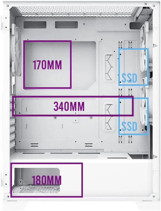 Montech AIR 1000 LITE White - vue 5