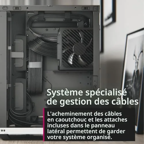 Pack composant Apnx Boîtier PC V1 format midi-tour ATX verre trempé noir/blanc - vue 5