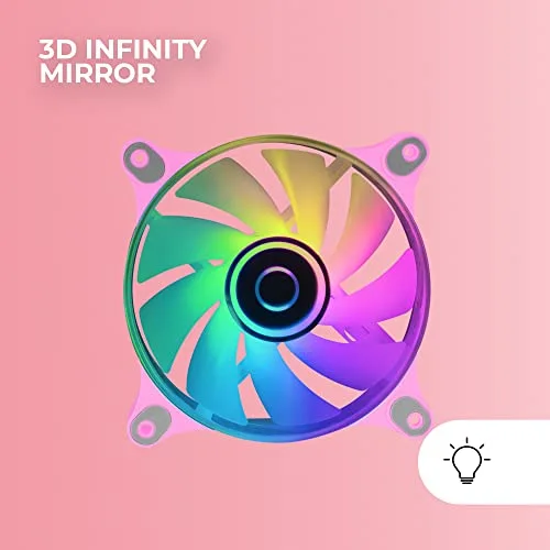 Ventilateur Boîtier PC - Mars Gaming - MF-3D RGB - 12 cm - Couleur Rose - Éclairage RGB - vue 2