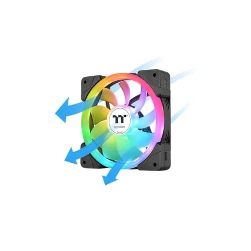 Ventilateur pour boitier PC - THERMALTAKE - SWAFAN EX12 ARGB Sync - Blanc - 3x120mm A-RGB - 5626-5711CFM - vue 6