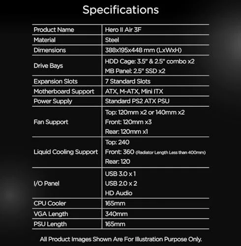 Xigmatek Hero II Air 3F ATX RGB - vue 8
