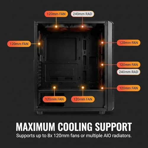 ZALMAN BOITIER PC S4 - Moyen Tour - Noir - Format ATX (S4BK) - vue 7