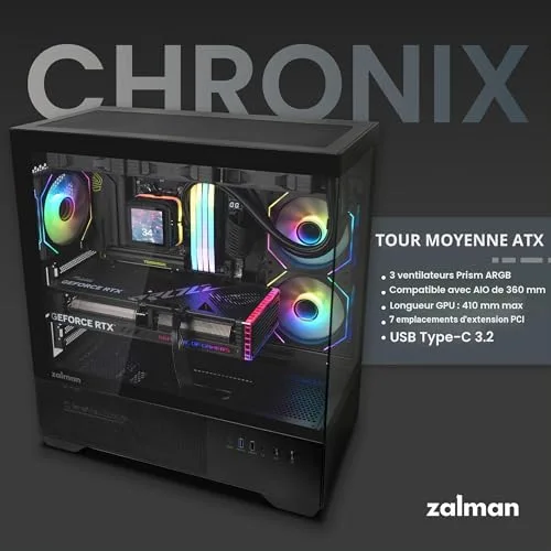 Zalman CHRONIX Black ATX - vue 3