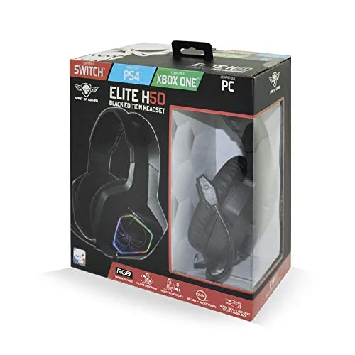 Spirit of Gamer Elite-H50 Black Edition 50mm RGB Jack 3.5mm - vue 6
