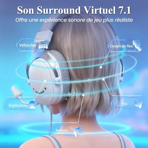 FIFINE AmpliGame H9 Casque Gaming 7.1 USB/Jack 3.5 mm Micro Détachable - vue 2