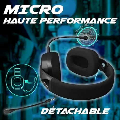 AKUMA SEINEN H01 WL Casque Gaming Sans Fil 3-en-1 Micro Détachable - vue 4