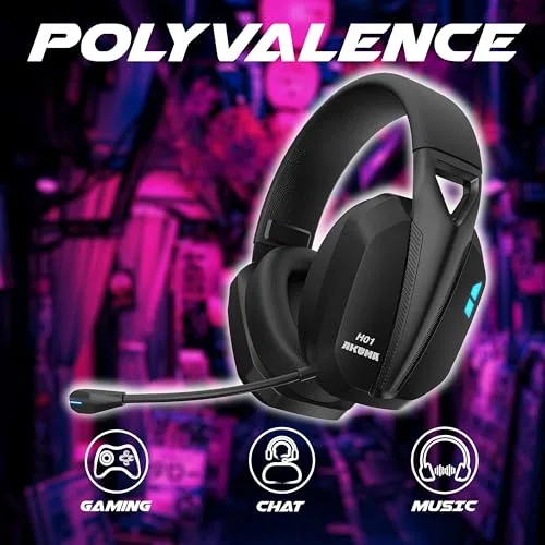 AKUMA SEINEN H01 WL Casque Gaming Sans Fil 3-en-1 Micro Détachable - vue 6