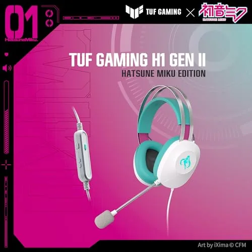 Asus TUF Gaming H1 Gen II Hatsune Miku Edition 40mm USB - vue 2