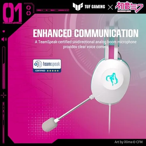Asus TUF Gaming H1 Gen II Hatsune Miku Edition 40mm USB - vue 4