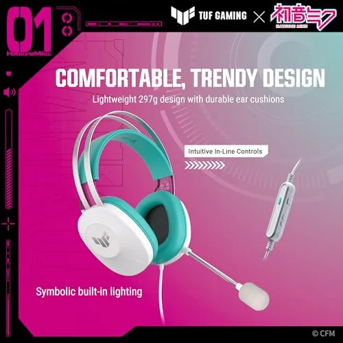 Asus TUF Gaming H1 Gen II Hatsune Miku Edition 40mm USB - vue 5
