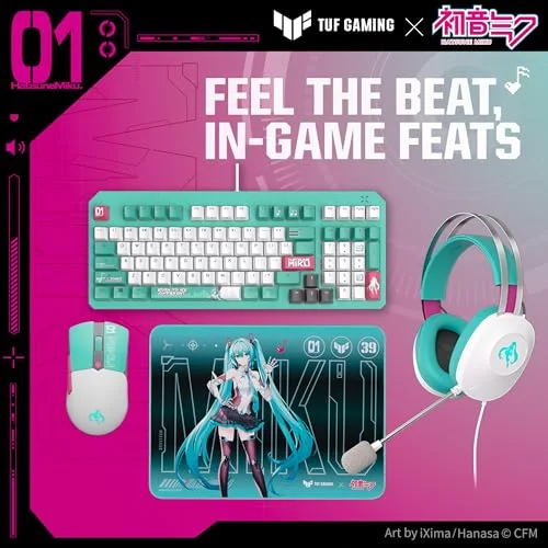 Asus TUF Gaming H1 Gen II Hatsune Miku Edition 40mm USB - vue 7