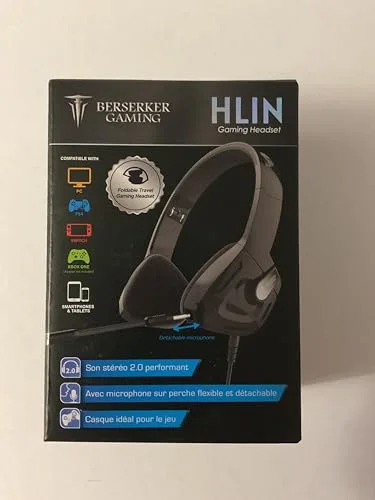 Berserker Gaming Hlin Sil-BK casque gaming filaire pliable
