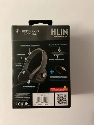 Casque Gaming - BERSERKER - Hlin Silver-Black - Filaire stéréo - Microphone détachable - Pliable - vue 5