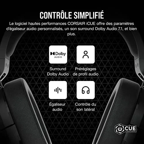 Corsair HS55 Surround Carbone Filaire Dolby Audio 7.1 - vue 7