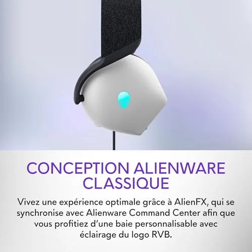 Alienware AW520H Casque Gaming Filaire Blanc Dolby Atmos - vue 2