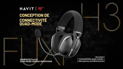 HAVIT Fuxi H3 Quad-Mode Sans-fil Noir - vue 8
