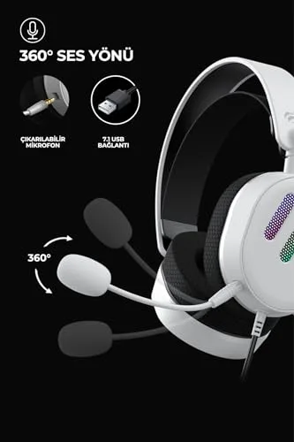 HAVIT H2038U RGB Blanc 50mm USB 7.1 - vue 4