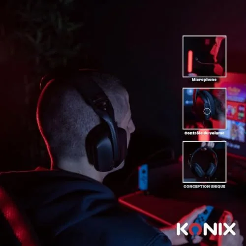 Konix Skylite Casque Gaming Ultra-léger 218g Micro Détachable - vue 3