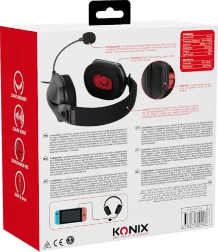 Konix Skylite Casque Gaming Ultra-léger 218g Micro Détachable - vue 6