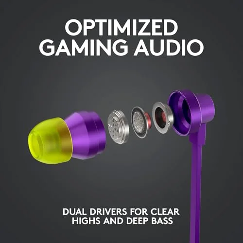 Logitech G333 Écouteurs Gaming Filaire Violet 3,5 mm + USB-C - vue 3