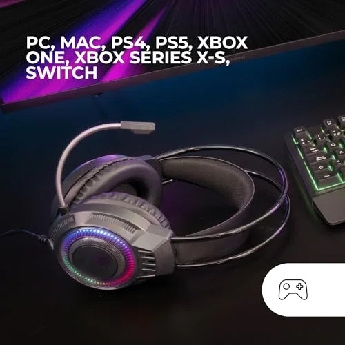 Mars Gaming MH124 Casque Gaming FRGB Rainbow Micro Flexible - vue 5