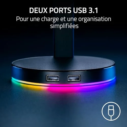 Casque Gaming - Razer - Base Station V2 Chroma - Noir - Filaire - USB 3.1 - vue 5