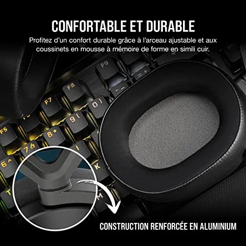 Corsair HS65 Wireless V2 Carbone 2.4GHz Bluetooth 50mm - vue 7