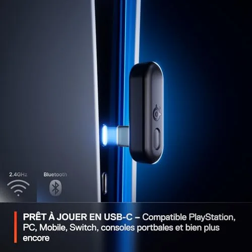 SteelSeries Arctis Nova 3PW Bleu ciel 40h Bluetooth 2,4 GHz - vue 7
