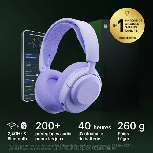 SteelSeries Arctis Nova 3XW Noir Sans-fil 2,4 GHz + Bluetooth 40 h - vue 2