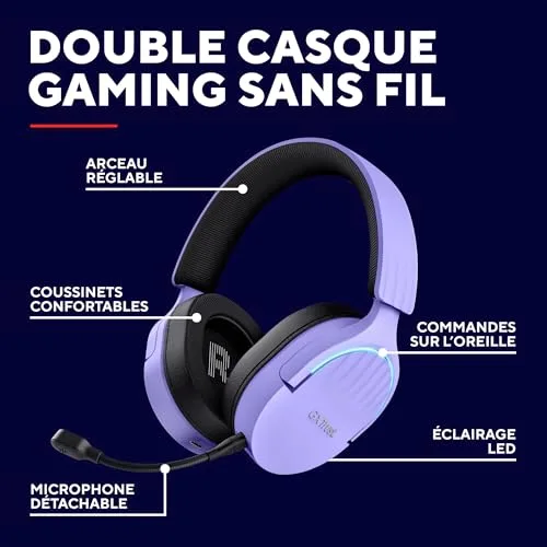 Trust Gaming GXT 491P Fayzo Casque Sans-Fil 7.1 Violet - vue 2