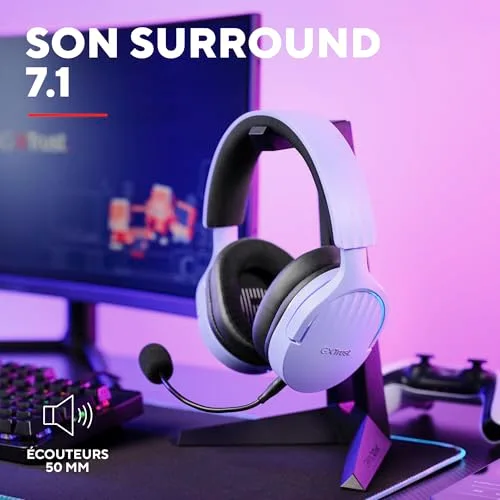 Trust Gaming GXT 491P Fayzo Casque Sans-Fil 7.1 Violet - vue 4