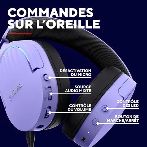 Trust Gaming GXT 491P Fayzo Casque Sans-Fil 7.1 Violet - vue 7