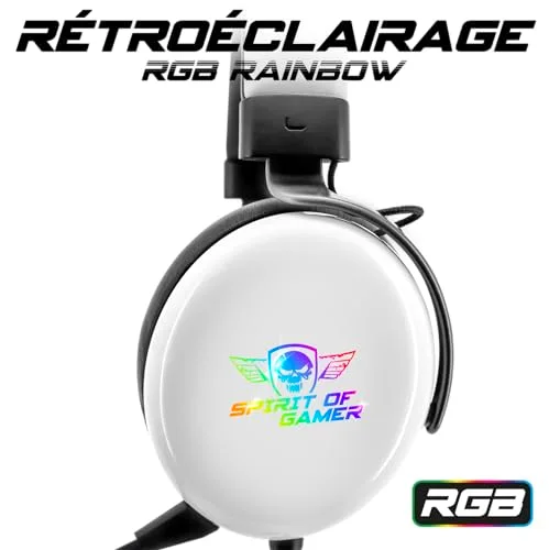 Spirit of Gamer XPERT H700 Blanc Son 7.1 RGB Filaire USB - vue 4