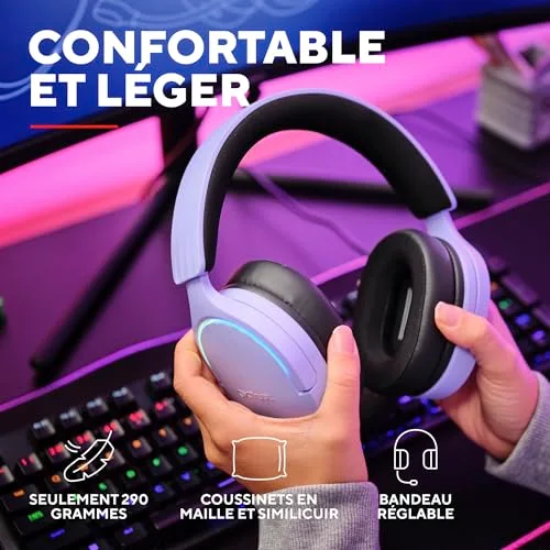 Trust Gaming GXT 490P Fayzo 7.1 USB RGB Violet - vue 4