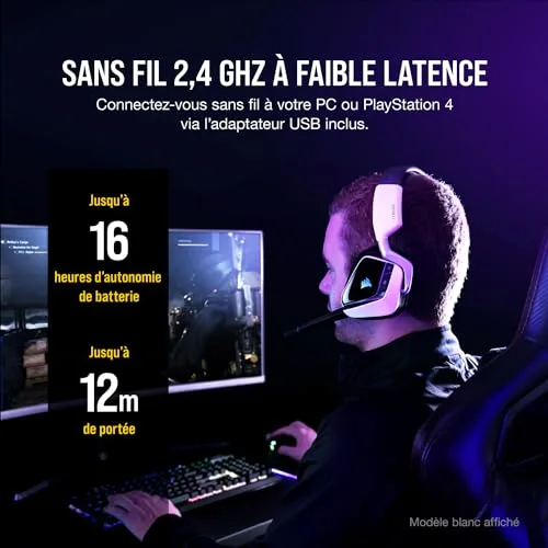Corsair VOID RGB ELITE Wireless Casque Gaming 7.1 Sans-fil 2.4 GHz - vue 5