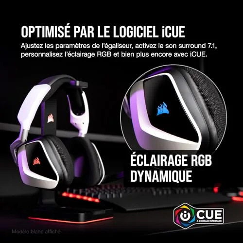 Corsair VOID RGB ELITE Wireless Casque Gaming 7.1 Sans-fil 2.4 GHz - vue 7