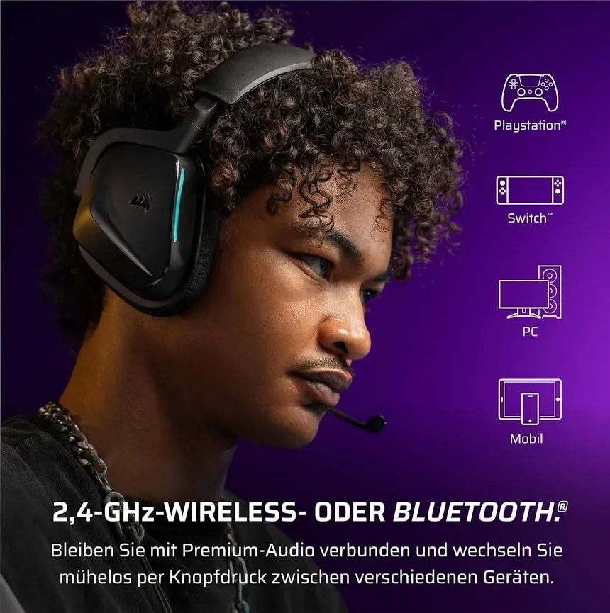 Corsair Void v2 Bluetooth Carbon Noir - vue 4