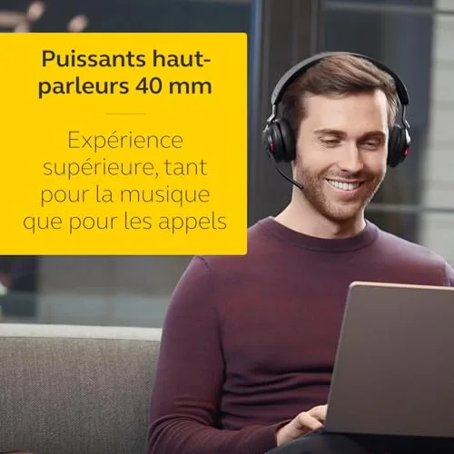 Jabra Evolve2 65 Casque Sans Fil Certifié Microsoft Teams 37h - vue 7