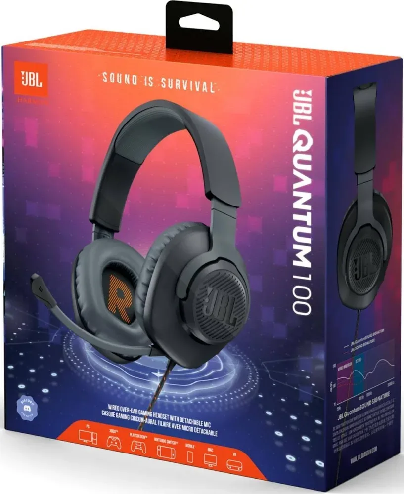JBL Quantum 100 Noir - vue 3