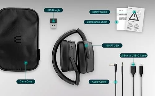 EPOS ADAPT 360 Micro-casque Bluetooth ANC 46h Noir - vue 6