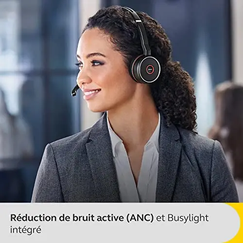 Jabra Evolve 75 SE UC Stereo Noir ANC Bluetooth - vue 4