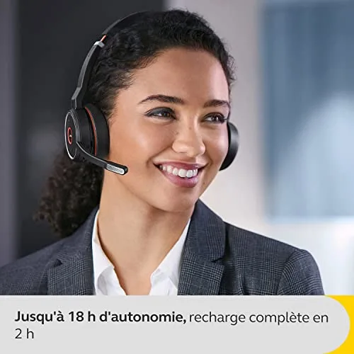 Jabra Evolve 75 SE UC Stereo Noir ANC Bluetooth - vue 5