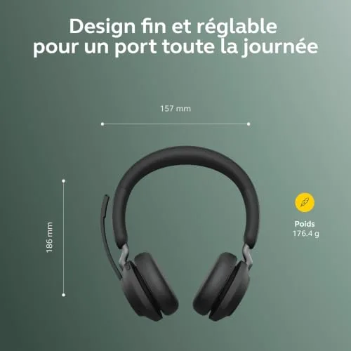 Jabra Evolve2 65 Noir Sans-fil Stéréo Supra-aural - vue 8