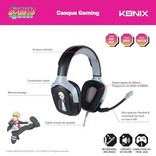 KONIX Boruto Gaming Headset Filaire Jack 3,5 mm - vue 5