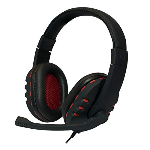 Logilink HS0033 Casque USB Binaural Noir Rouge