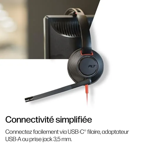 Micro-casque - POLY - Blackwire 5220 - Filaire - USB-C/USB-A - Antibruit flexible - vue 6